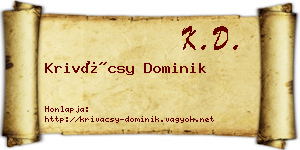 Krivácsy Dominik névjegykártya