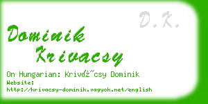 dominik krivacsy business card